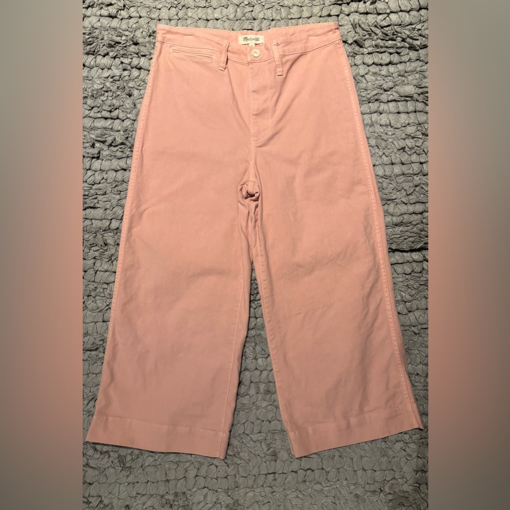 Madewell Emmett Wide-Leg Pink Cropped Pants